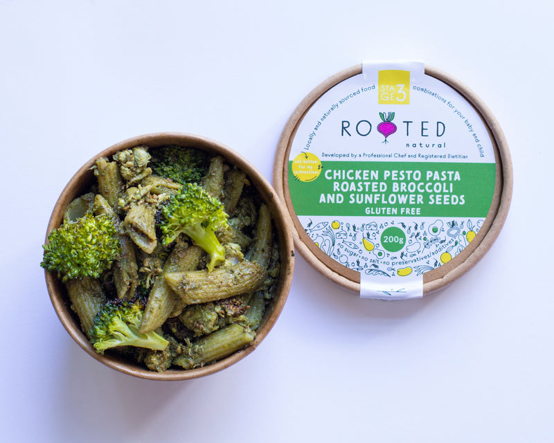 Chicken Pesto Pasta with Roast Broccoli