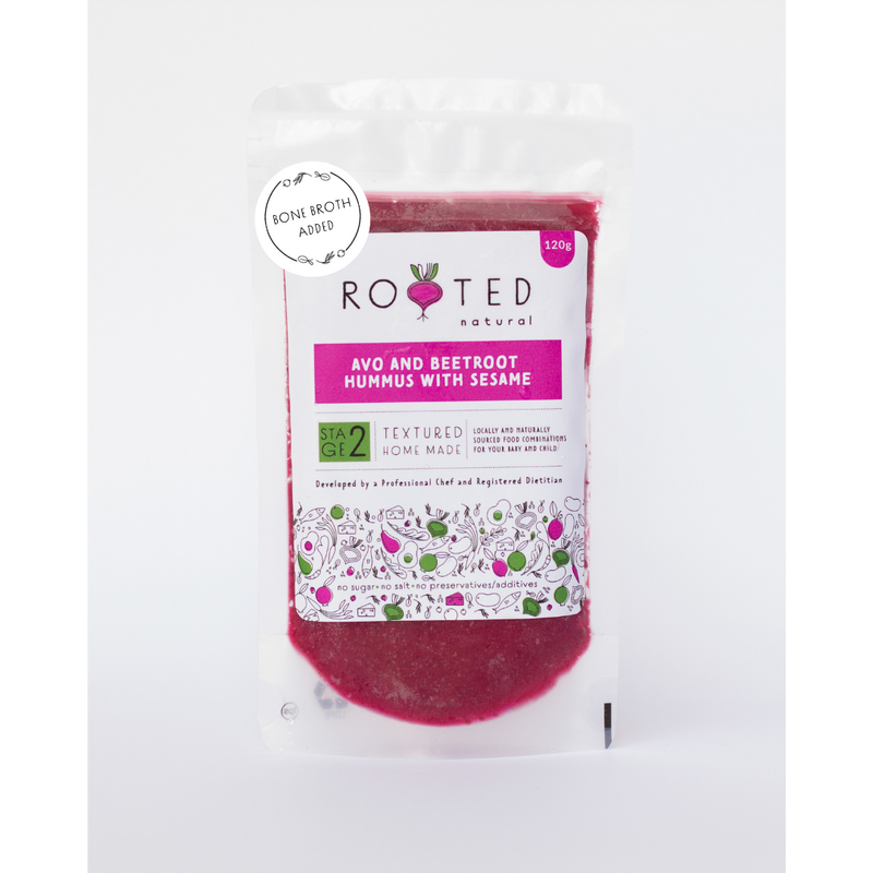 Bone Broth Added: Avo & Beetroot Hummus with Sesame